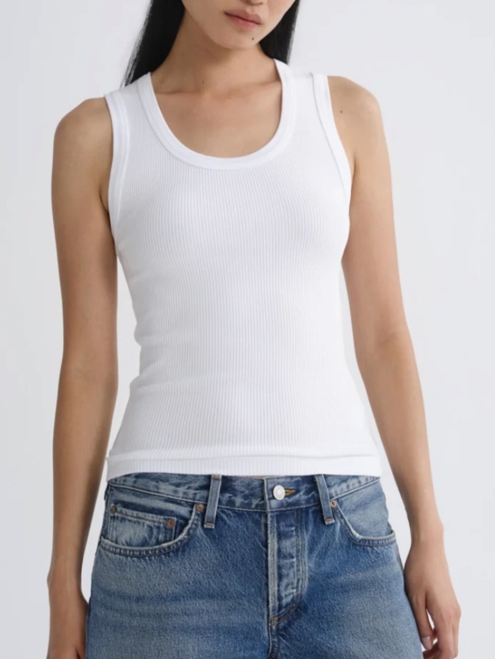 NWOT Agolde Poppy ribbed tank white small